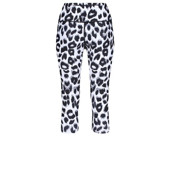 Snow Leopard Capri - Tikiboo Xs, White, Cropped Leggings