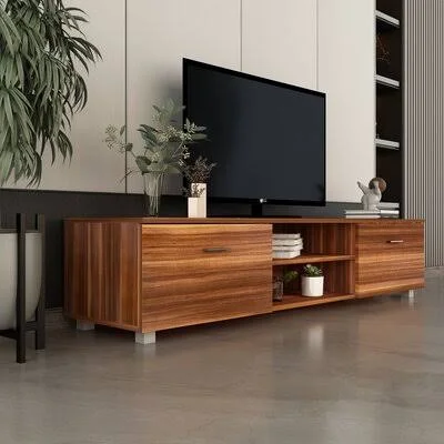Latitude Run TV Stand for 70 inch TV Stands, Media Console Entertainment Center Television Table, 2 Storage Cabinet with Open Sh