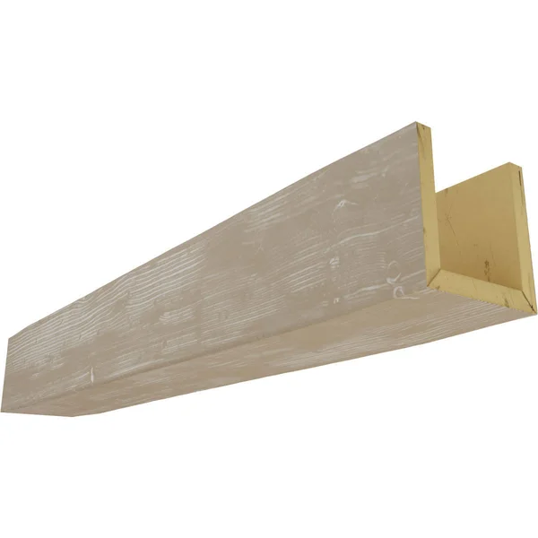 Ekena Millwork BMSD3C0040X040X096WH 4x22W x 4x22H x 8&L 3-Sided (U-beam) Sandblasted Endurathane Faux Wood Ceiling Beam - White W