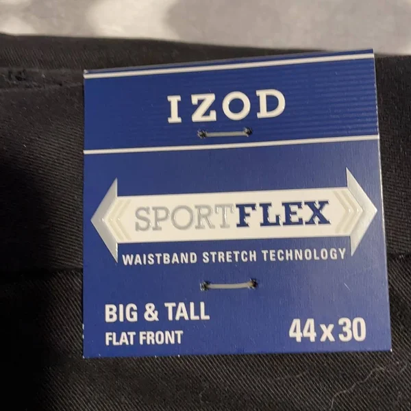 Izod Black Big & Tall Straight Fit Flat Front Performance Stretch Pants