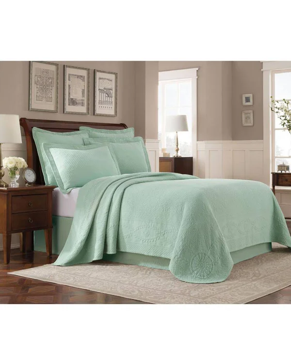 Williamsburg Abby Coverlet - Grey - Queen