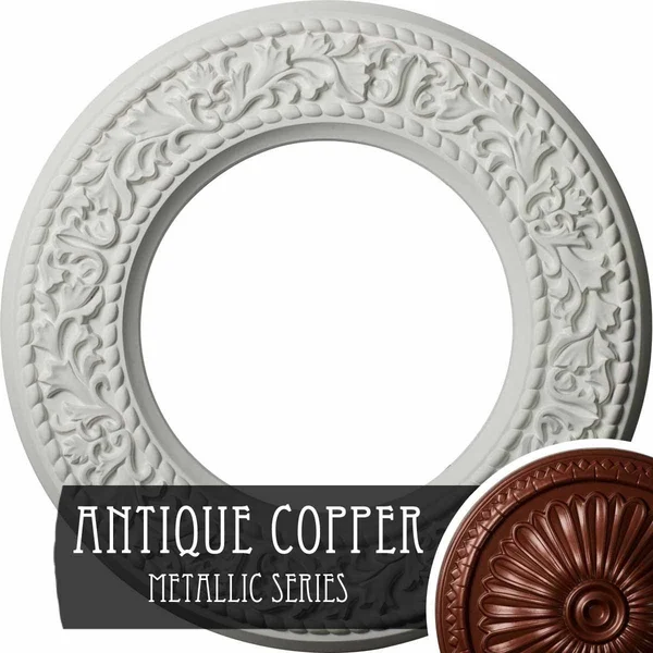 13 3/8x22OD x 7 1/2x22ID x 3/4x22P Blackthorn Ceiling Medallion (Fits Canopies Up to 7 1/2x22) - Hand-Painted Painted Turtle Crac