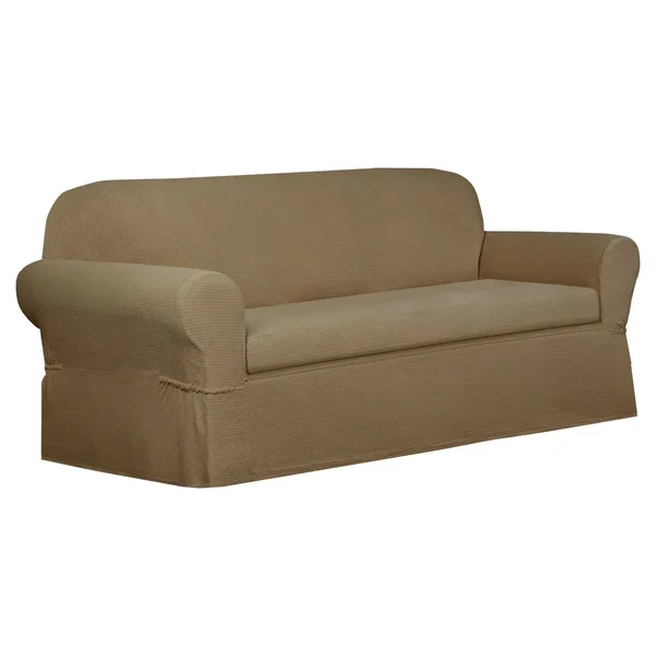 Maytex Torie Stretch 2-Piece Loveseat Furniture Cover/Slipcover - Tan