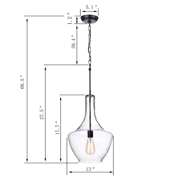 Aneto 1 - Light Single Teardrop Pendant - Clear GV9022