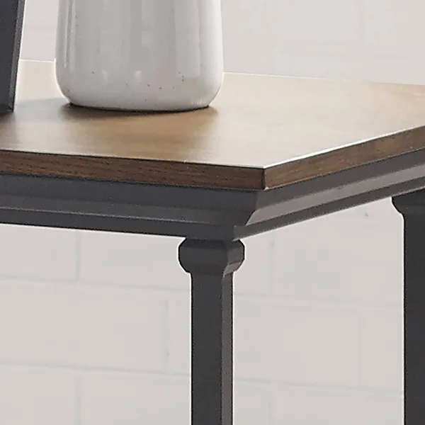 Tullymore Shelf Base End Table Dark Oak/Black - miBasics