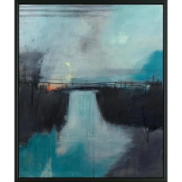 Easy Art Prints Sidsel Brix's 'Lake Anywhere' Premium Canvas Art - 24 x 20 - Modern Black Frame