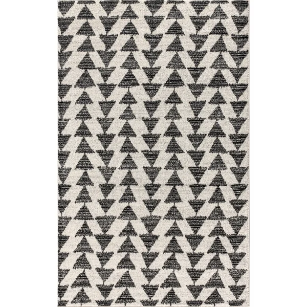 Jonathan Y Aisha Moroccan Triangle Geometric Area Rug - Cream & Black