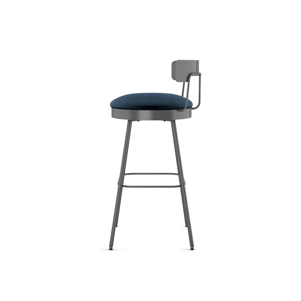 Amisco Monza 30 in. Swivel Bar Stool Dark Blue Velvet