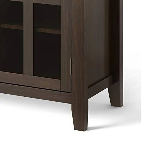 Simpli Home Artisan Contemporary Solid Wood 53x22 TV Media Stand in Tobacco Brown