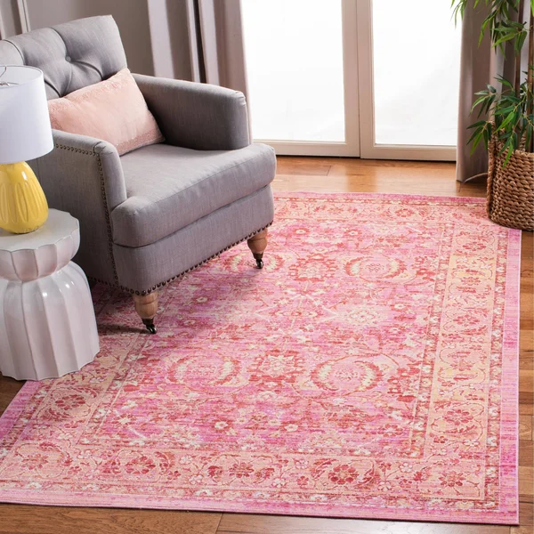 Safavieh WDS341B Windsor Pink - Orange Area Rug - 6& x 6& Square