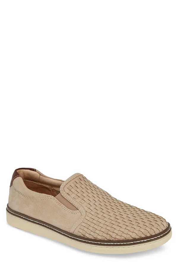 Johnston & Murphy Men's McGuffey Woven Slip-On Sneakers - Beige