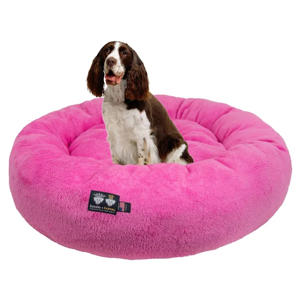 Bessie and Barnie Ultra Plush Deluxe Comfort Pet Dog & Cat Pink Snuggle Bed, Size: Small - 23 inch