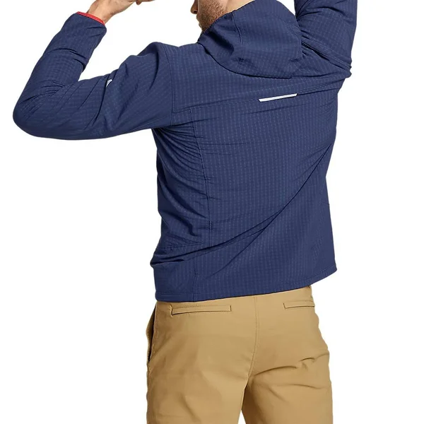 Eddie Bauer Men's Sandstone Backbone Grid Hoodie - Blue - L