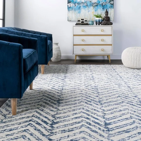 nuLOOM Rosanne Geometric Runner Rug - 2& 6x22 x 12&, Blue