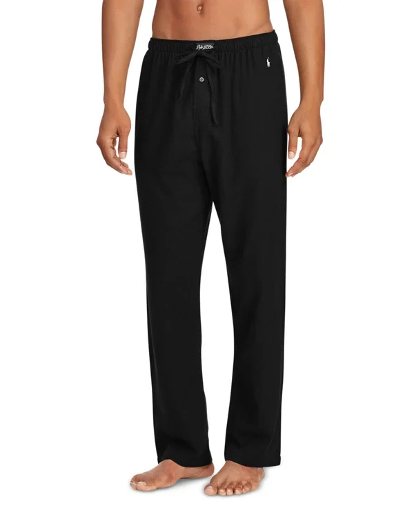 Polo Ralph Lauren Men's Plaid Flannel Pajama Pants - Polo Black Solid