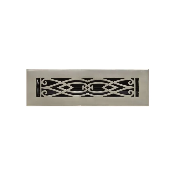 Victorian Brass Wall Register - Brushed Nickel 2-1/4x22x10x22 (3-5/8x22x12x22 Overall) - Signature Hardware 293221
