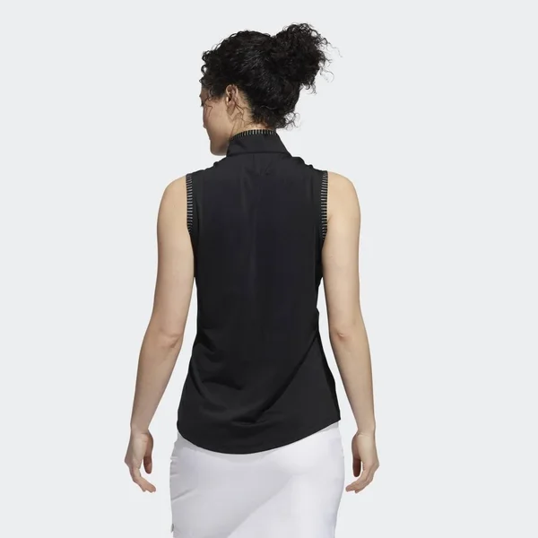 Adidas Women's Ultimate365 Spacedye Sleeveless Golf Polo, Large, Black