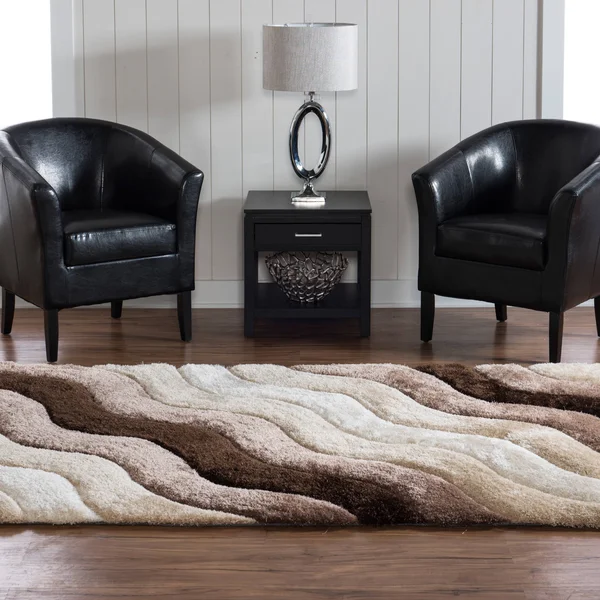 Linon Links Wave Shag Rug, Brown, 8x10 ft