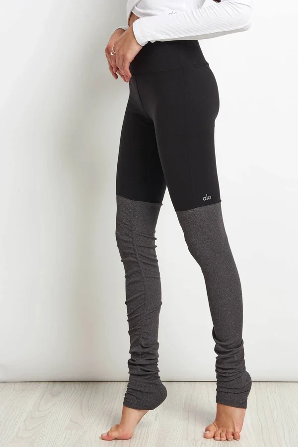 ALO YOGA High-Waist Goddess Legging - Women's Black/Stormy Heather, XS