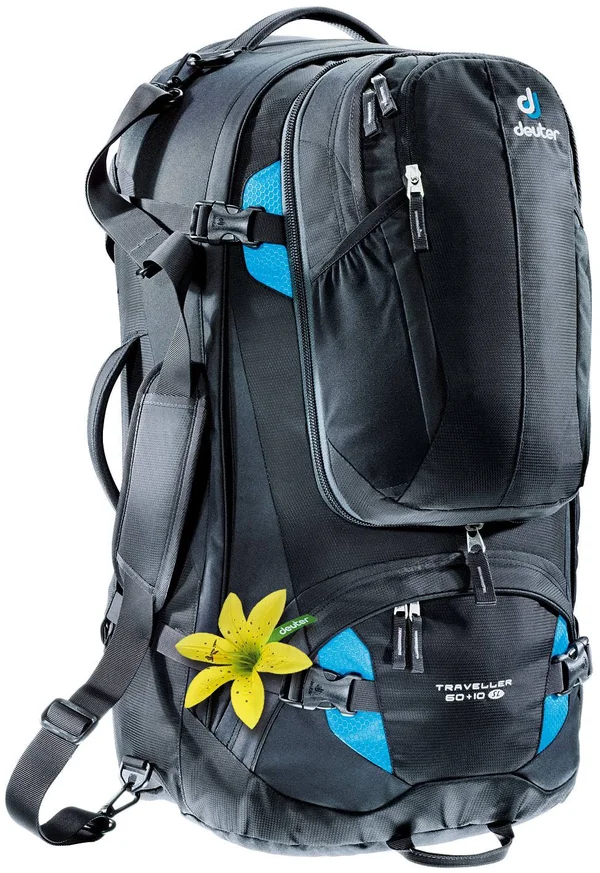 Deuter Traveller 60 + 10 SL Backpack Black/Turquoise
