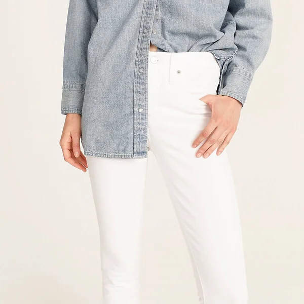J.Crew Womens 9x22 High-Rise Toothpick Jean in White (Size 29)