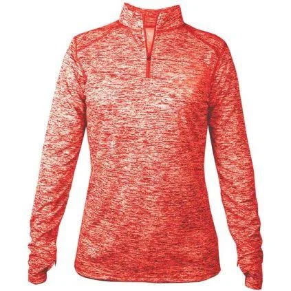 Badger Ladies Blend 1/4-Zip Pullover 4193-L-RED