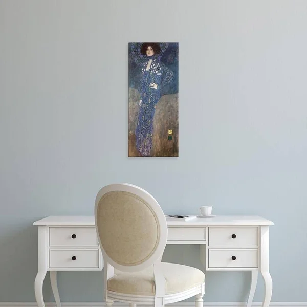 Easy Art Prints Gustav Klimt's 'Emilie Floge' Premium Canvas Art - 36 x 16 - Classic Black Frame - Classic - Portrait