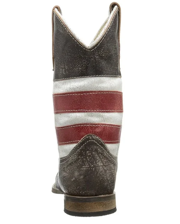 Roper Kids American Flag Square Toe Western Boots
