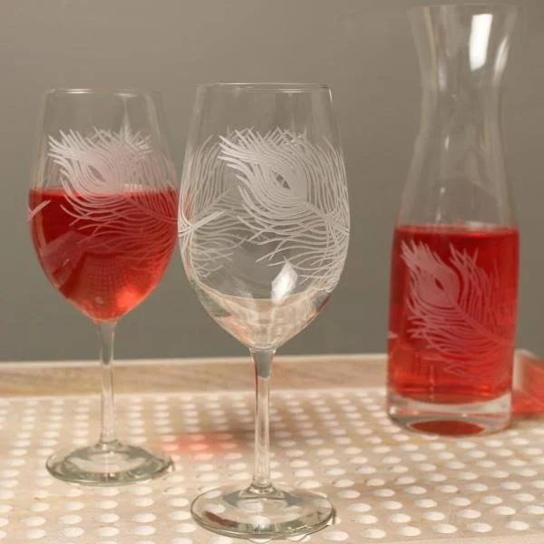 Rolf Glass Peacock 18 oz. All Purpose Wine Glass Set of 4