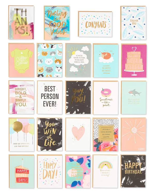 American Greetings All Occasion Premium Greeting Card Assortment, 24-Count