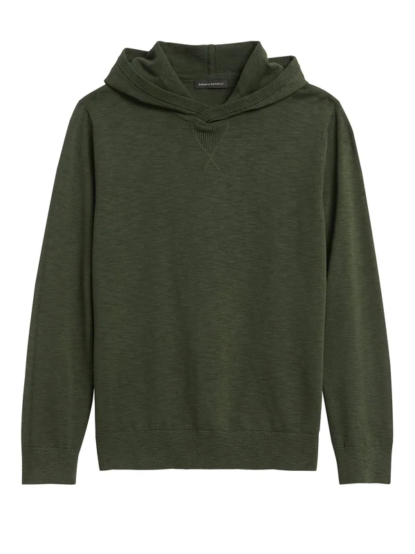 Banana Republic Men's Cotton Sweater Hoodie Dark Olive Green Size S