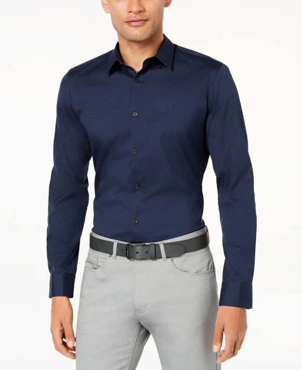 Calvin Klein Men's Modern Stretch Shirt 5669622 - XL - Total Eclipse
