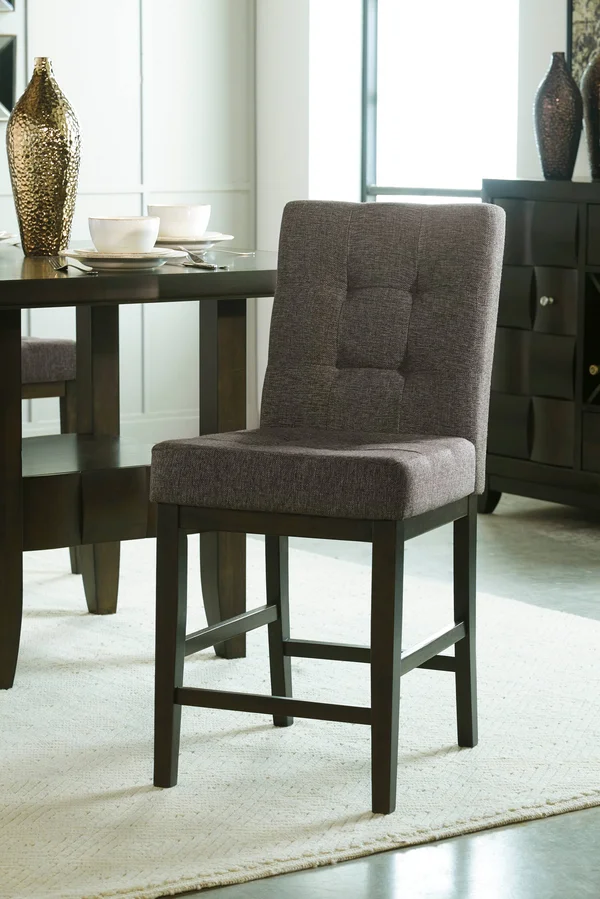 Ashley Chanella Dark Gray Upholstered Barstool Set of 2 D582-124