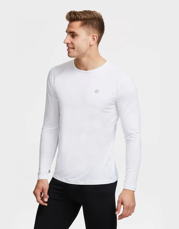 UPF 50+ Long Sleeve Sun Protective Base Layer for Men - Sun Safe Tops Navy