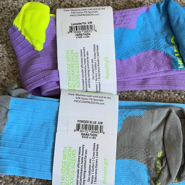 Pro Compression Men's Marathon Tall Compression Socks - Blue - S/M