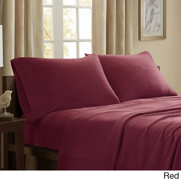 Porch & den Herron Stain Resistant Fleece Bed Sheet Set - King - Mink