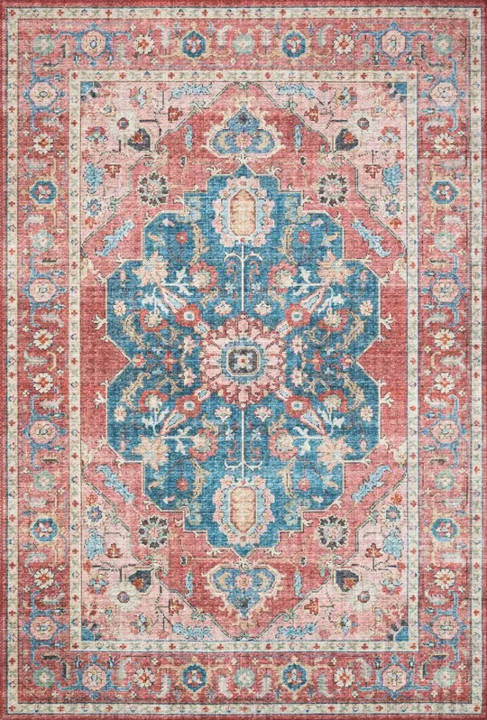 Loloi II Skye SKY-05 Brick/Ocean Rug, 6&0x22x9&0x22 - Rectangular