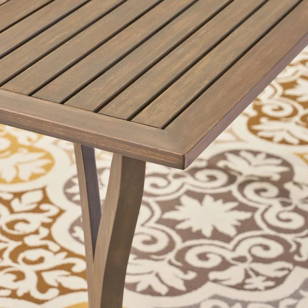 59x22 Gray Contemporary Rectangular Outdoor Dining Table