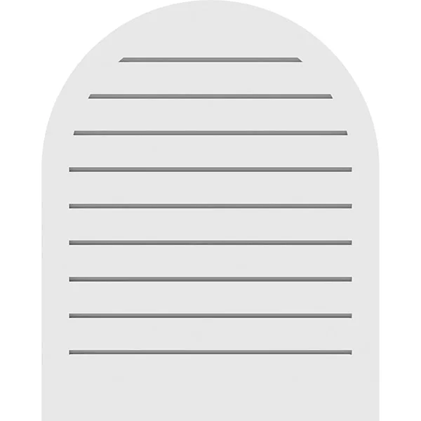 Ekena Millwork GVPRT24X4202SF 24x22W x 42x22H Round Top Surface Mount PVC Gable Vent: Functional - w/ 2x22W x 1-1/2x22P Brickmoul