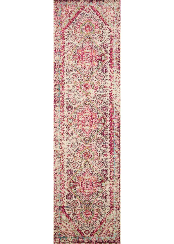 Loloi II Nadia NN-03 5&1x22 x 7&7x22 Aqua - Pink Rug