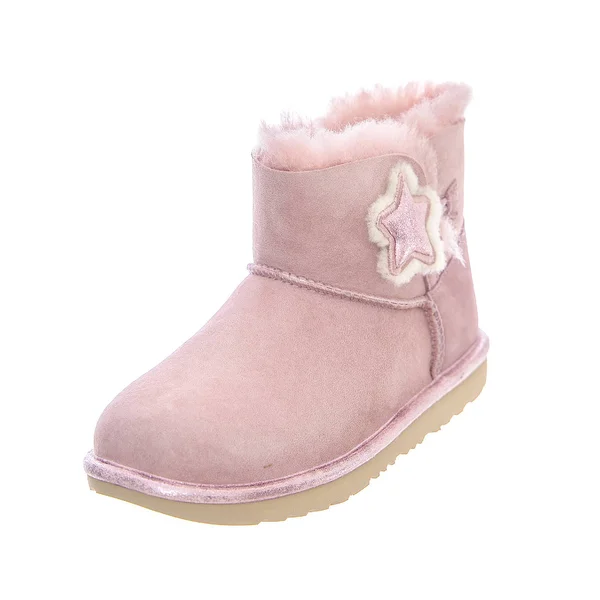 Ugg Kids Mini Bailey Button II Star (Little Kid/Big Kid) Girl's Shoes Pink Crystal : 4 Big Kid M