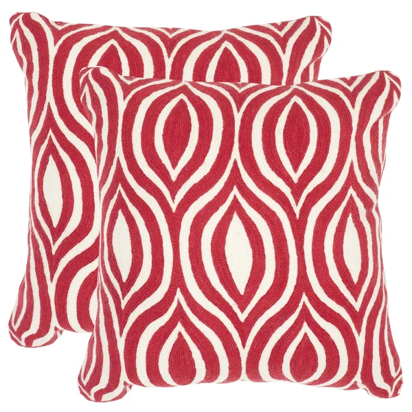 Safavieh Metis Red Pillow, Set of 2 - 20x22 x 20x22