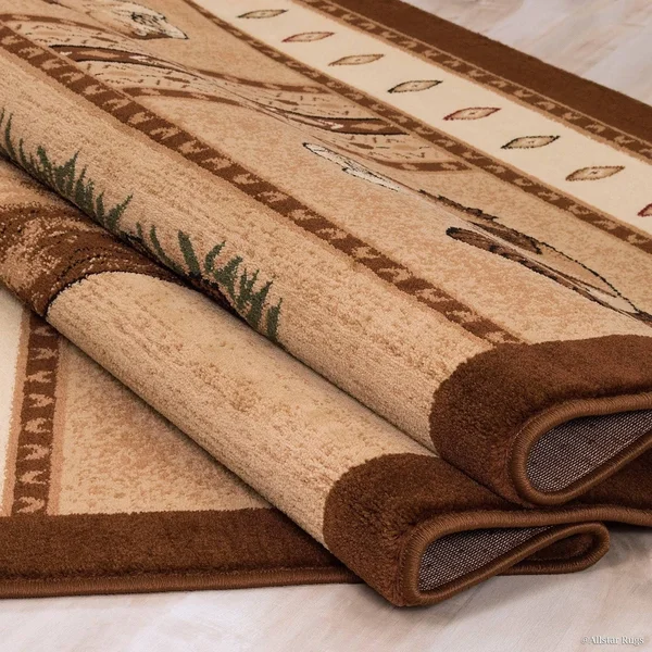 Allstar Rugs Allstar Berber Woven Soft Traditional Southwest Bear Theme Rug - 5& 2x22 x 7& 2x22