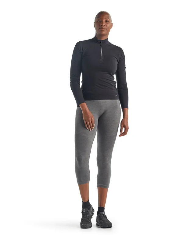 Icebreaker Women's Amplify LS Half Zip Top - Xs - Black
