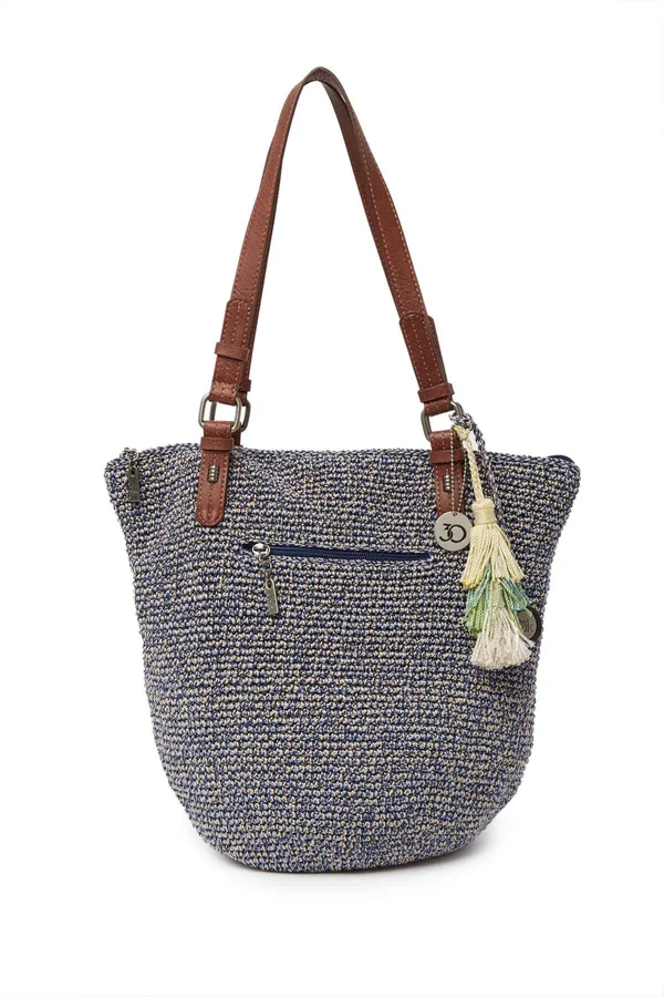 The Sak Silverwood Crochet Shopper Bag - Denim Static