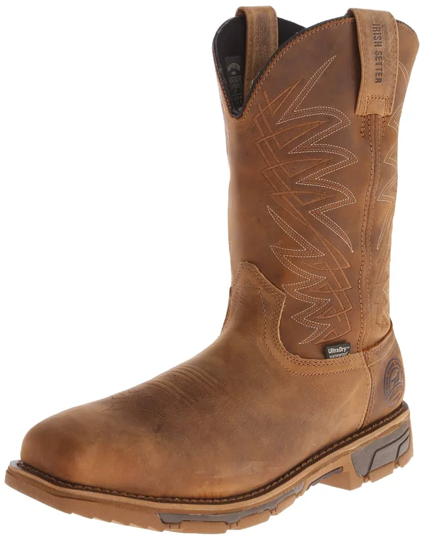 Irish Setter Marshall Pull-On Steel Toe Waterproof Boots, Men's Brown