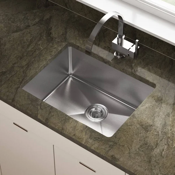 Mr Direct 1823 16-Gauge Undermount Single Bowl 3/4-Inch Radius Stainless Steel Kitchen Sink