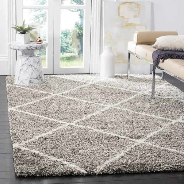 Safavieh Hudson Shag Grey, Ivory Rug - SGH281B - 3& x 5&