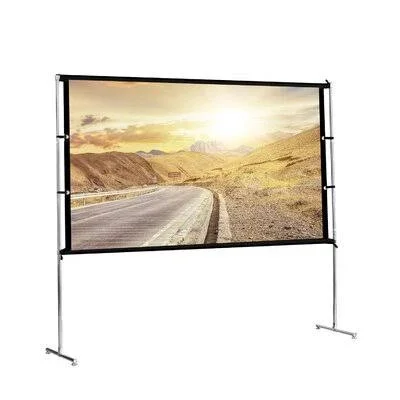 White Portable Folding Frame Projector Screen Kulamoon Viewing Area: 87&&