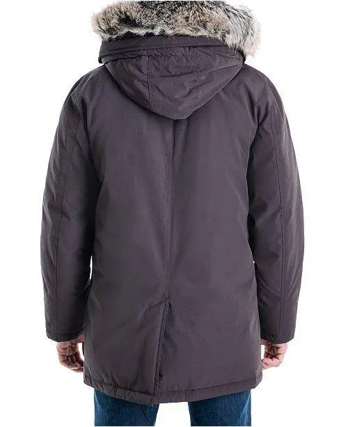 Michael Kors Men's Hooded Bib Snorkel Parka Coat Small Eggplant
